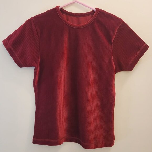 Women's top / Velvet / Red / Size S/M - Picture 1 of 5